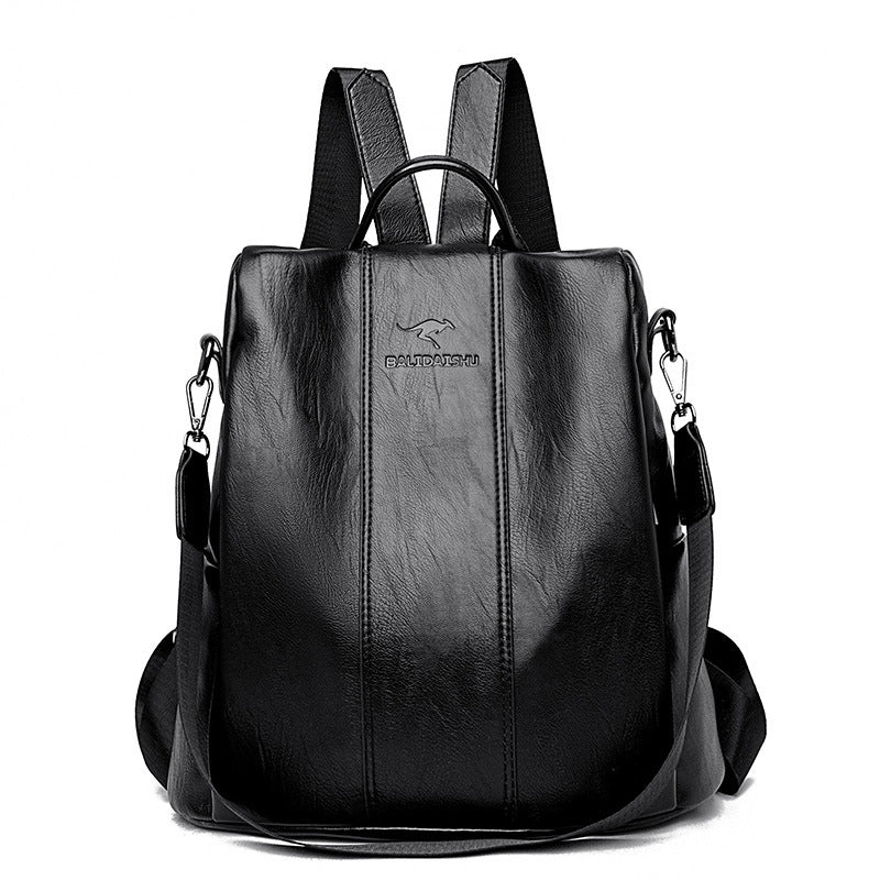 Damen Vintage-Leder-Rucksack - Diebstahlschutz