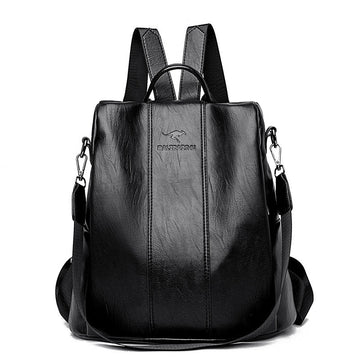 Damen Vintage-Leder-Rucksack - Diebstahlschutz