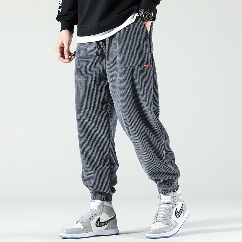 Herren Weite Cord-Jogginghose - Schmaler Beinabschluss