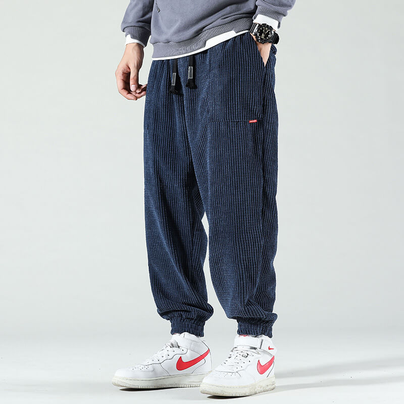 Herren Weite Cord-Jogginghose - Schmaler Beinabschluss