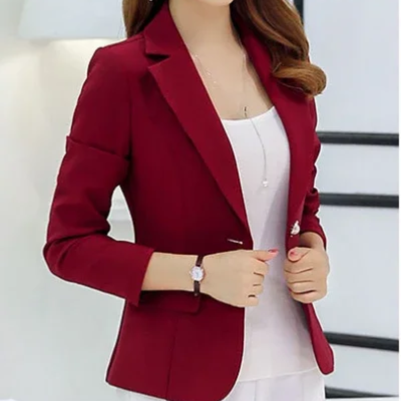 Damen Slim Fit Blazer - Ein-Knopf mit Reverskragen