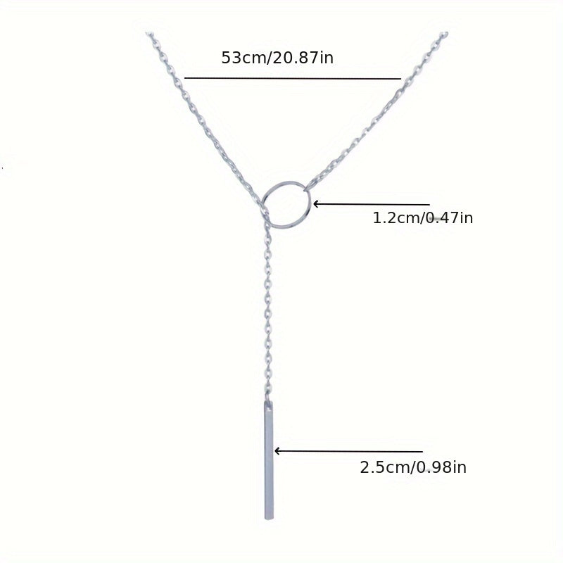 Damen Minimalistische Lariat Halskette - Y-förmiger Tropfenstab