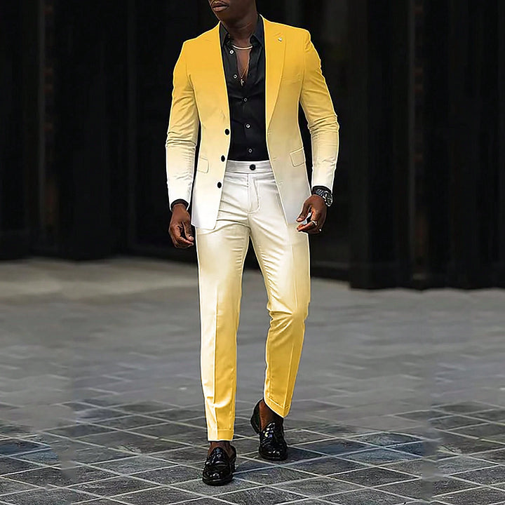 Herren 2-teiliger Anzug – Ombre Blazer & Gerade Hose