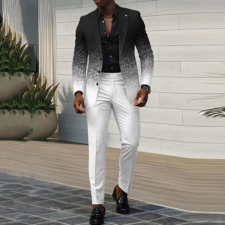 Herren 2-teiliger Anzug – Ombre Blazer & Gerade Hose