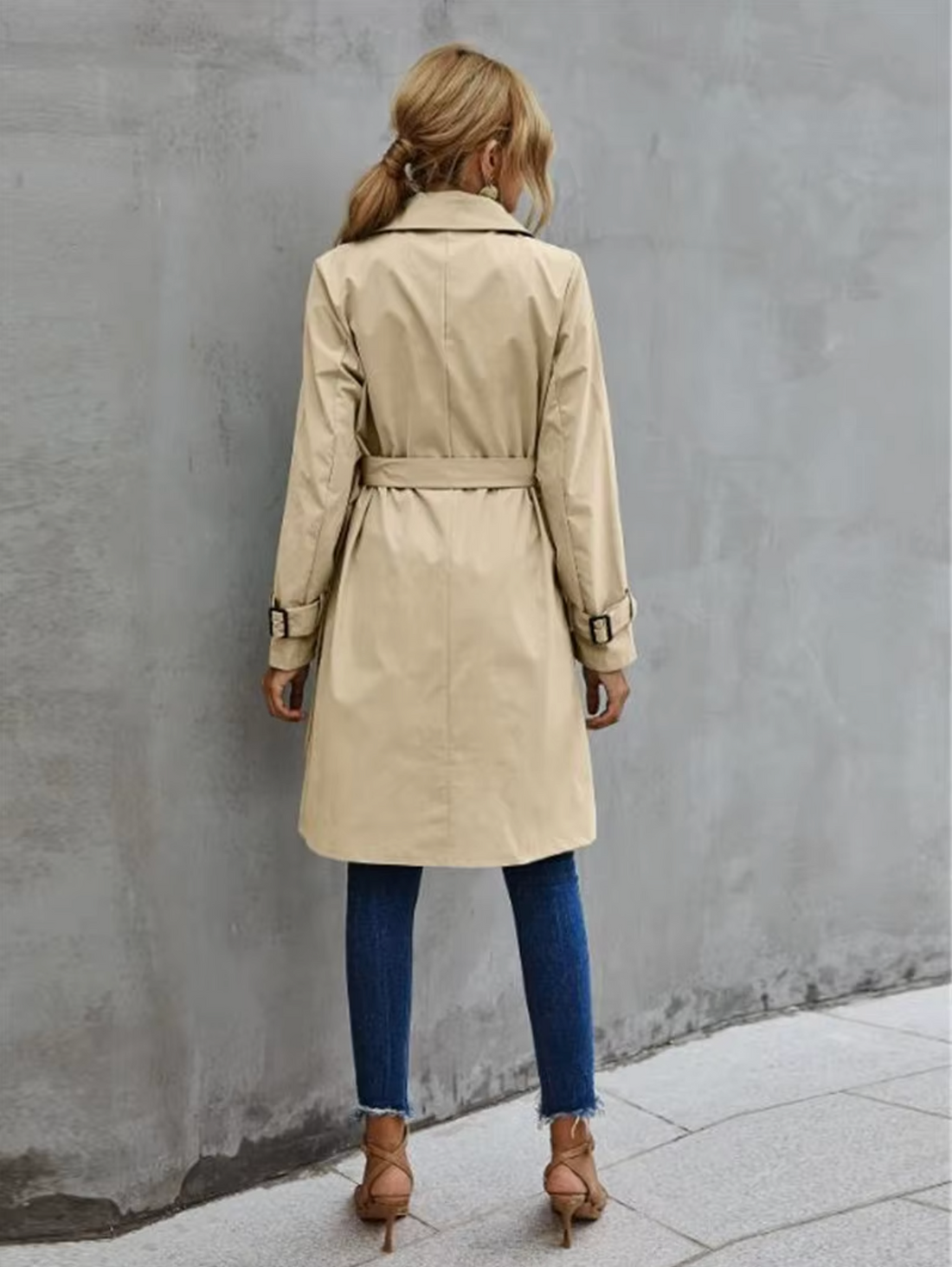 Damen Stilvoller Trenchcoat mit Gürtel - Gemütliche Oberbekleidung