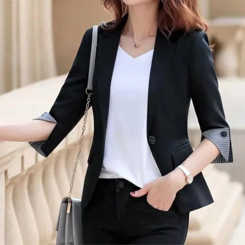 Damen Maßgeschneiderter Blazer - 3/4 Ärmel & gestreiftes Futter