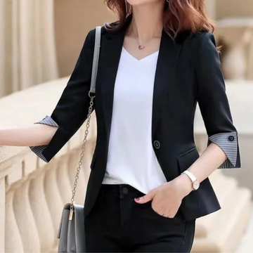 Damen Maßgeschneiderter Blazer - 3/4 Ärmel & gestreiftes Futter