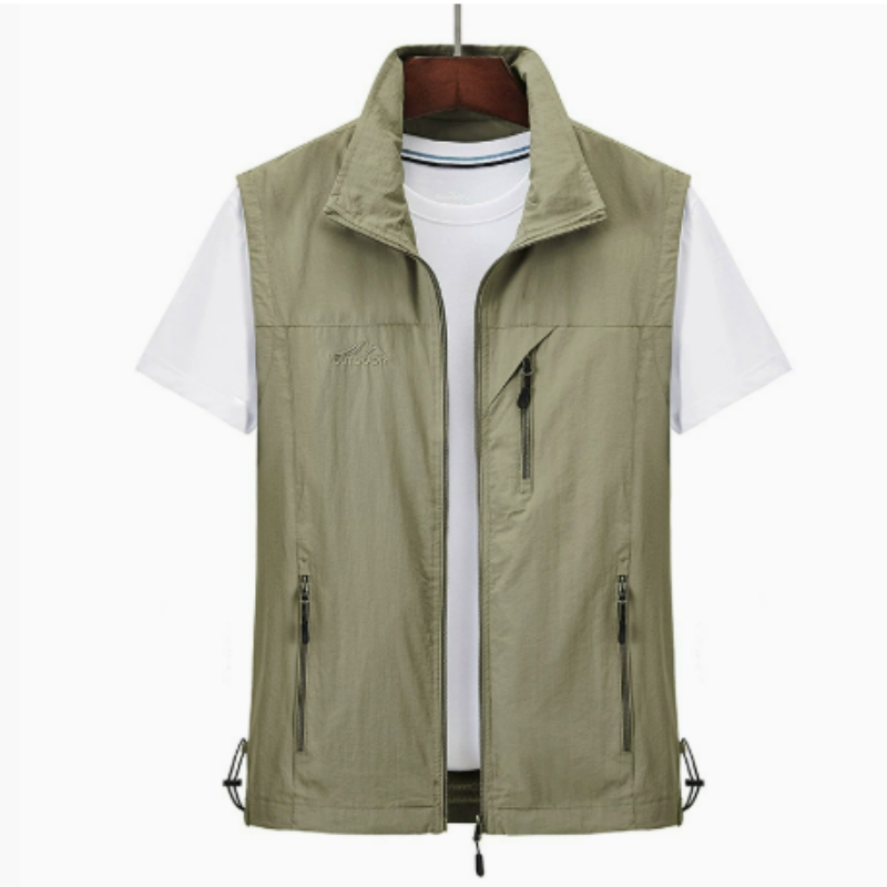 Herren Leichte Outdoor Gilet - Winddicht mit Reißverschlusstaschen