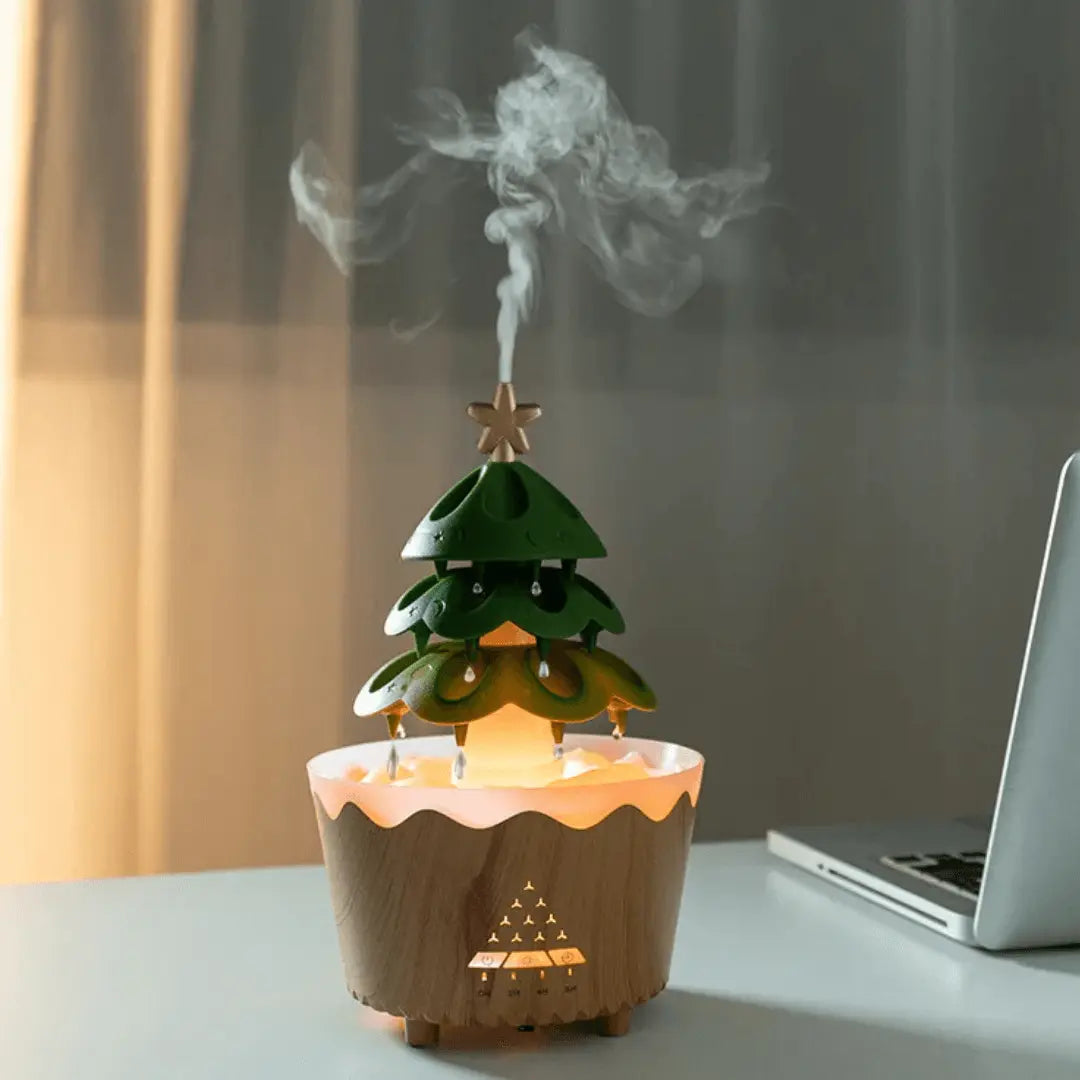 Difusor de Aroma de Árbol de Navidad – Humidificador Eléctrico con Luz LED