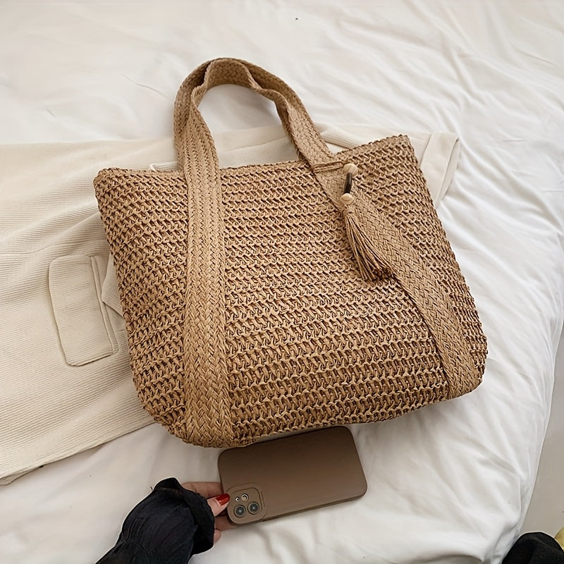 Damen Woven Beach Tote Bag - Stilvoll und geräumig