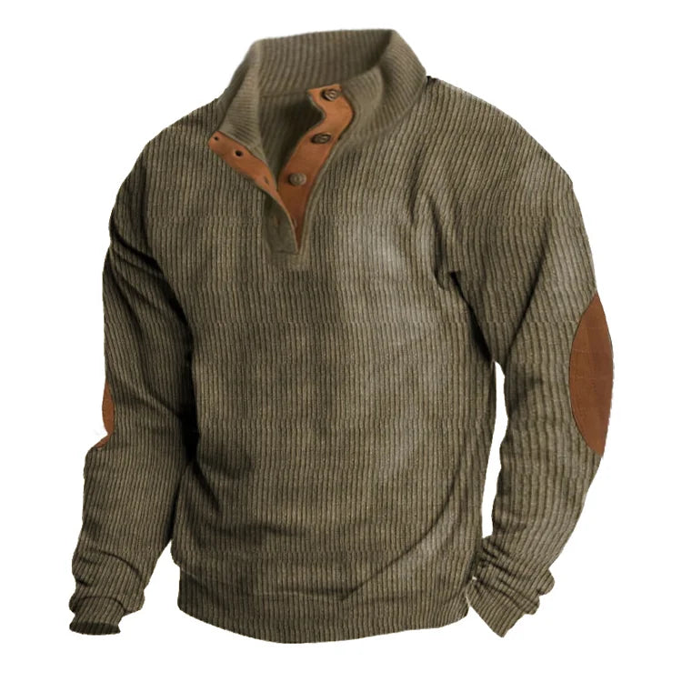 Logan - Klassischer Herbst Rollkragenpullover mit Ellenbogenpatches für Herren