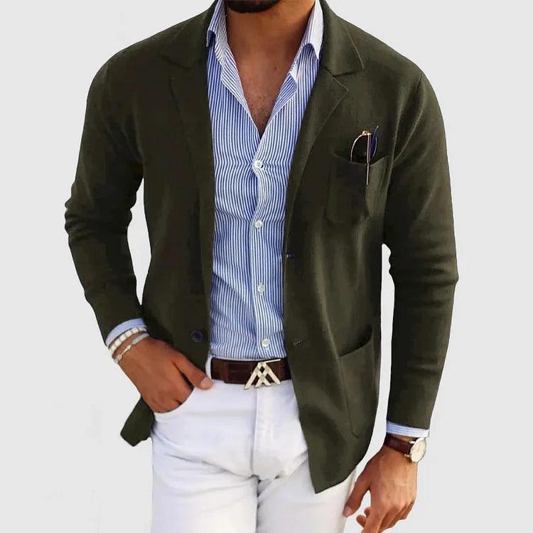 Herren Strickjacke mit Knöpfen - Reverskragen mit Taschen