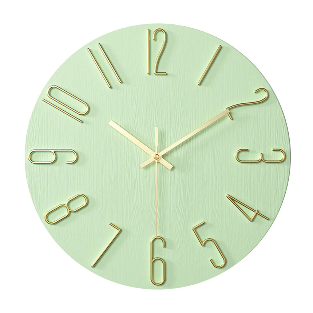 Minimalistische Wanduhr - Stille Quarz mit 3D Geometrischem Akzent