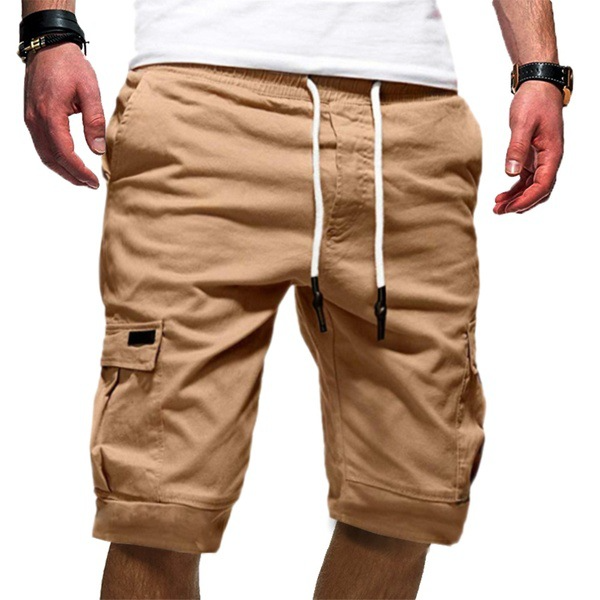 Men's Cargo Shorts - Relaxed Fit with Elastic Waist