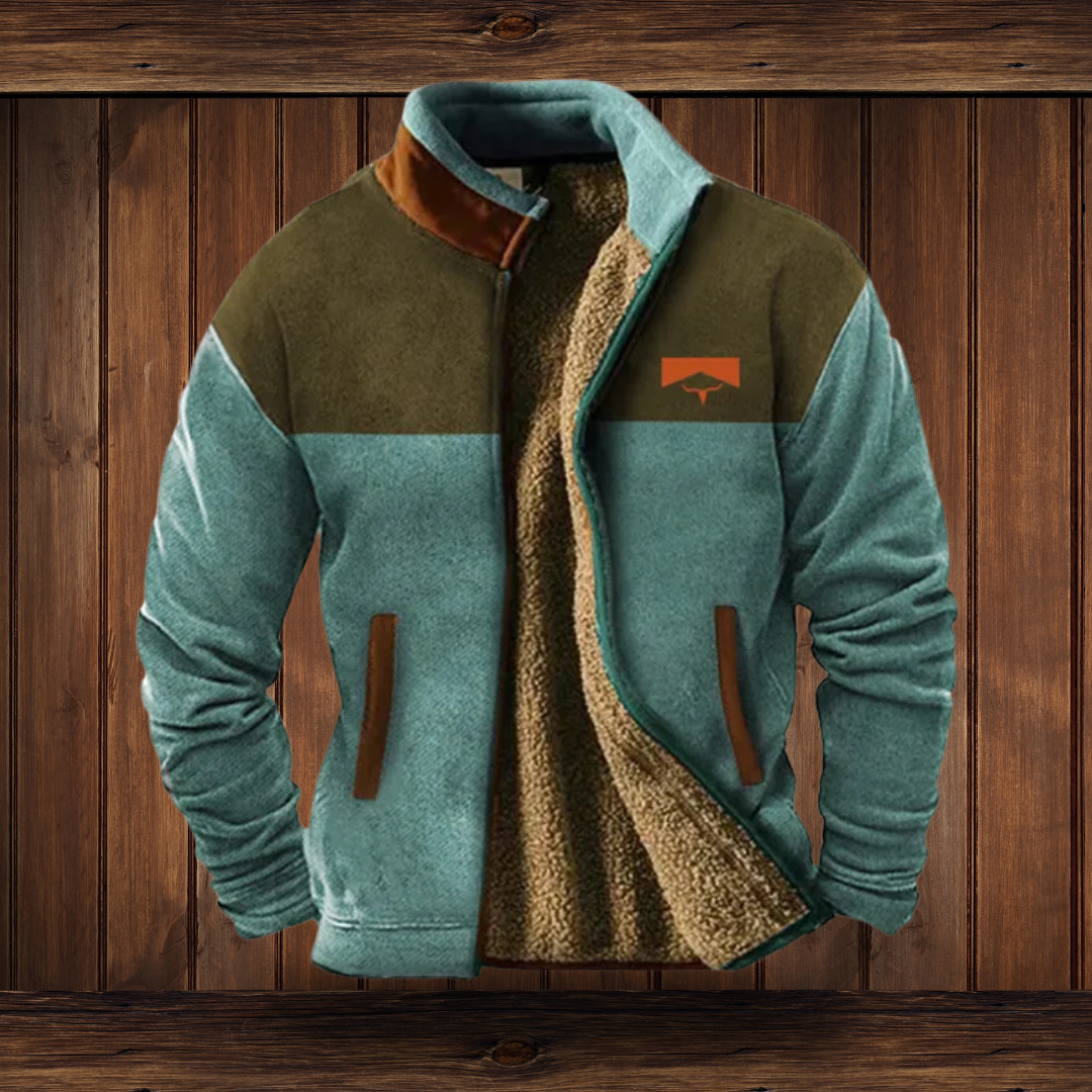 Herren Tribal Muster Jacke - Weiche Textur mit Stehkragen