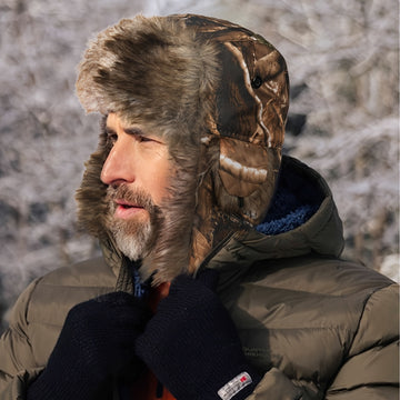 Gorro trampa unisex de camuflaje – Suave forrado con orejeras elásticas