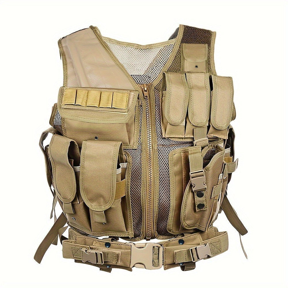 Unisex Taktische Mesh-Weste – Verstellbares Holster & Abnehmbarer Gürtel