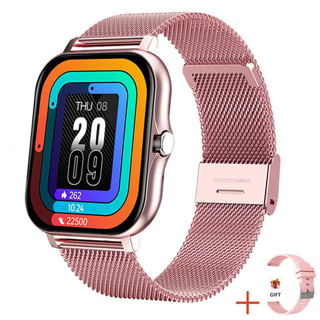 Damen Schlanke Minimalistische Smartwatch - Rechteckiges Design mit Gesundheitsmonitor