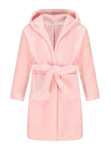 Children's Soft Bathrobe - Hooded Robe with Belt and Pockets
