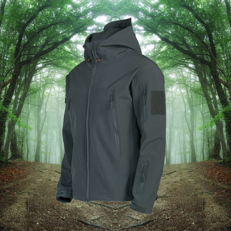 Herr vinter-hoodjacka - multi-ficka-utility-stil