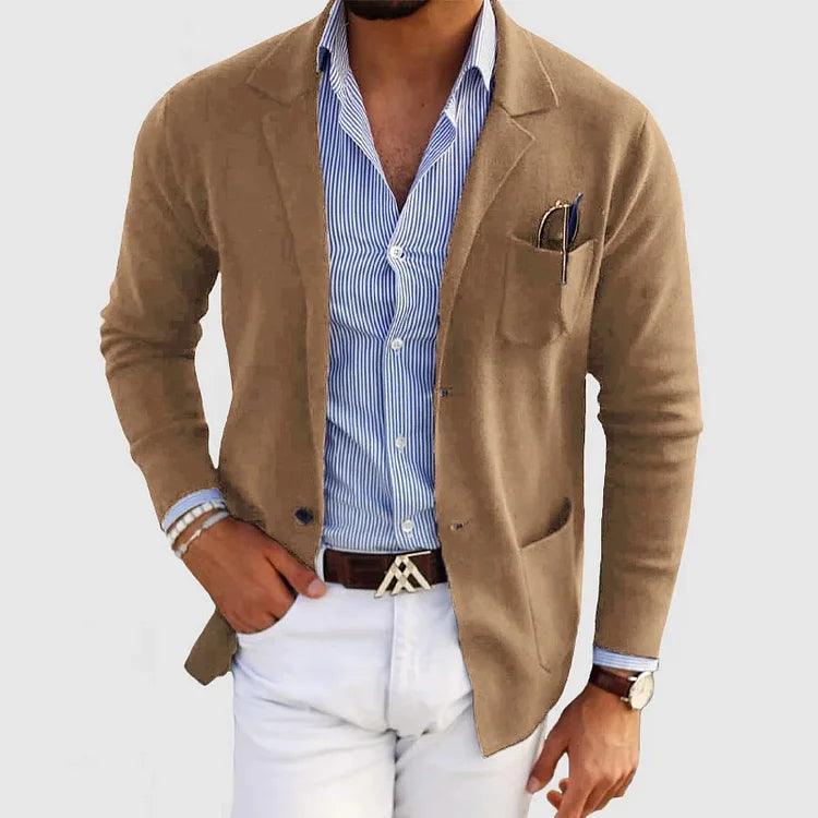 Herren Strickjacke mit Knöpfen - Reverskragen mit Taschen