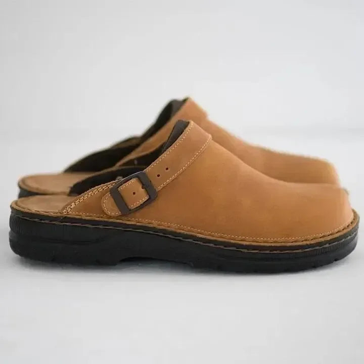 Leren Klompen voor Heren - Slip-on met Gespdetail
