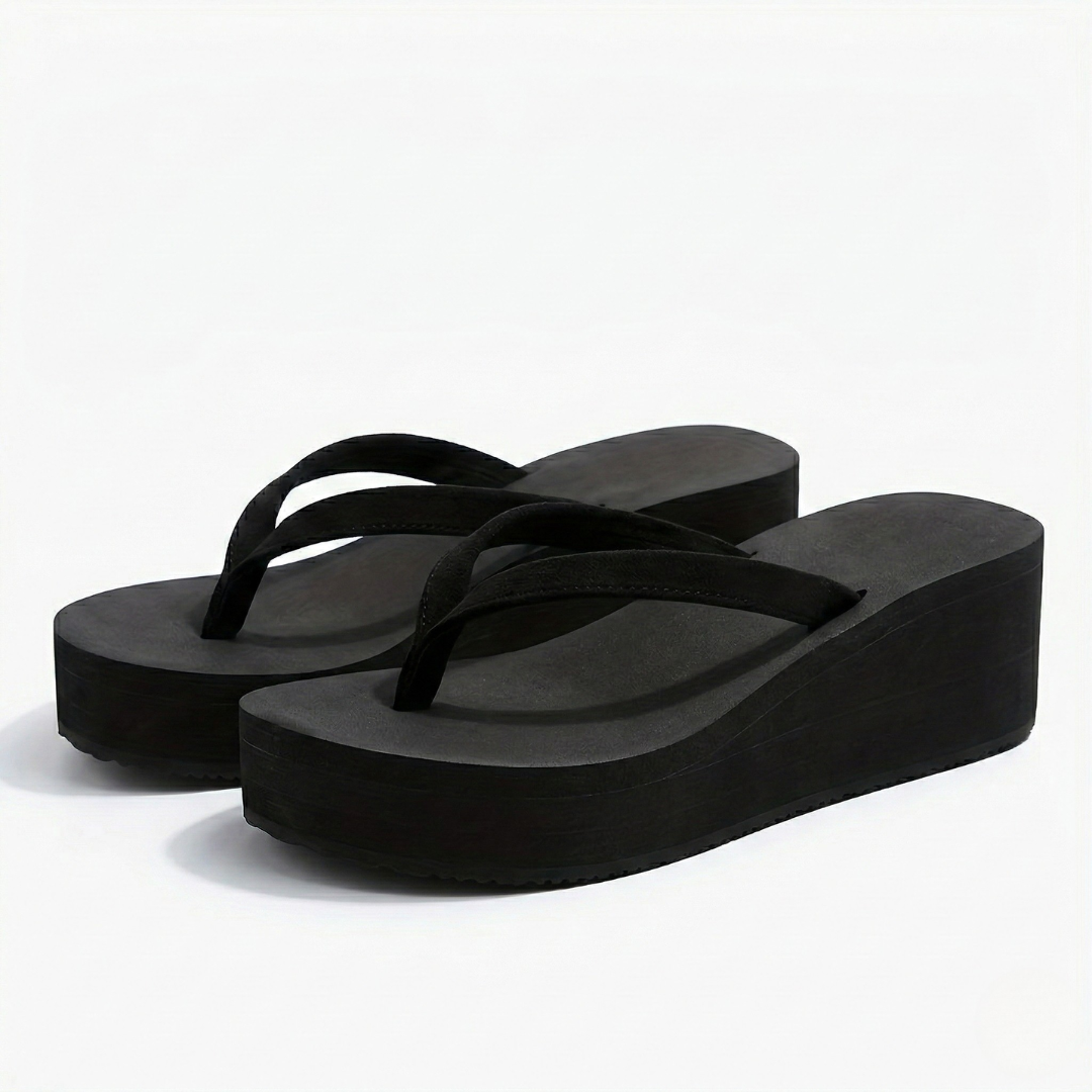 Zwarte Keilsandalen voor Dames Ademend Ontwerp en Comfortabele Zool