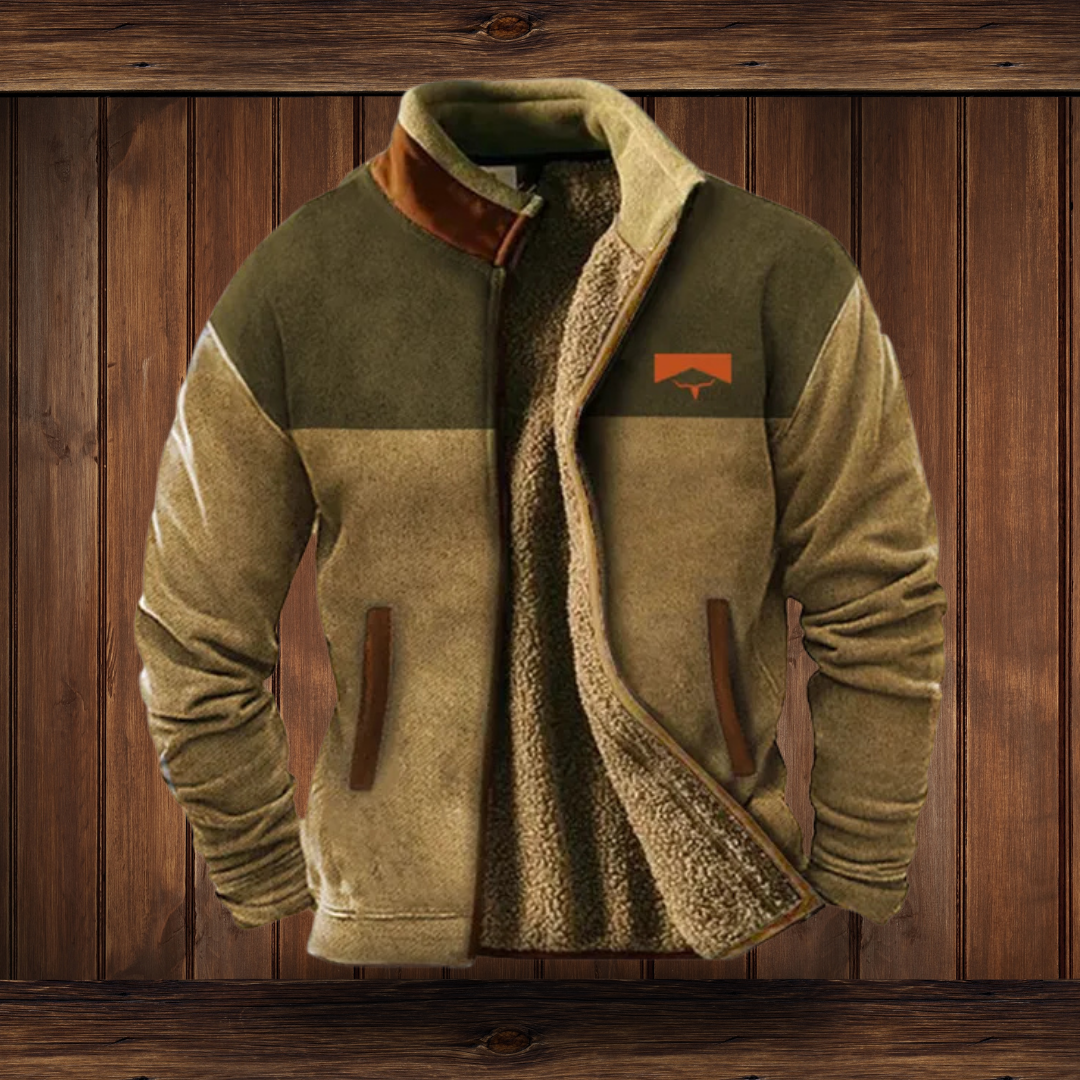 Herren Tribal Muster Jacke - Weiche Textur mit Stehkragen