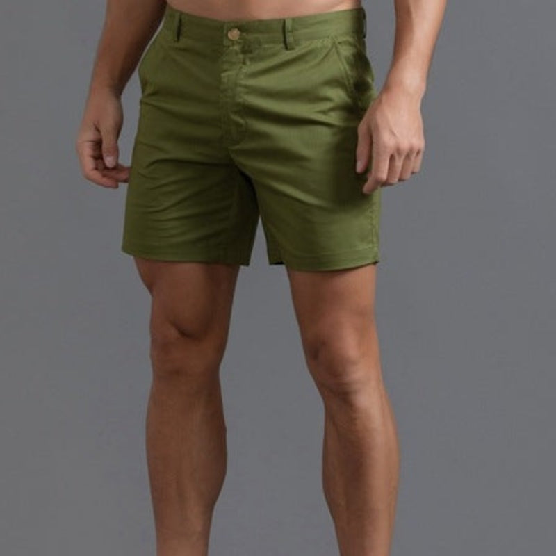 Herren Chino-Shorts - Glatte Vorderseite & Körpernahe Passform