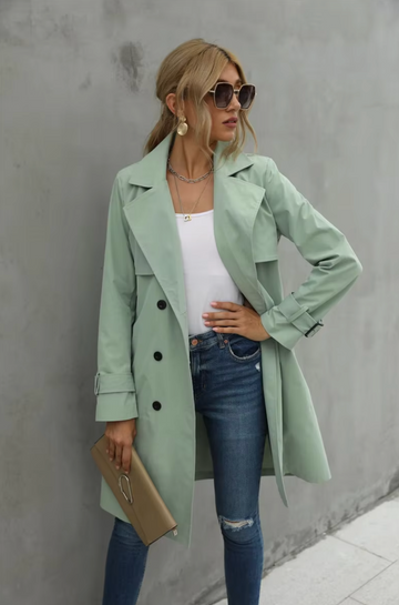 Damen Stilvoller Trenchcoat mit Gürtel - Gemütliche Oberbekleidung
