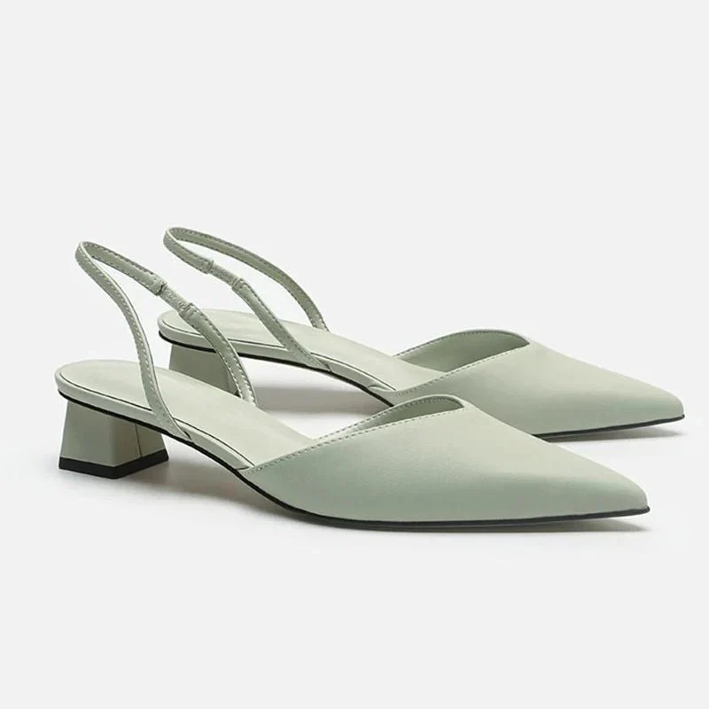 Sandalias Slingback para Mujer - Punta Fina con Tacones de Bloque