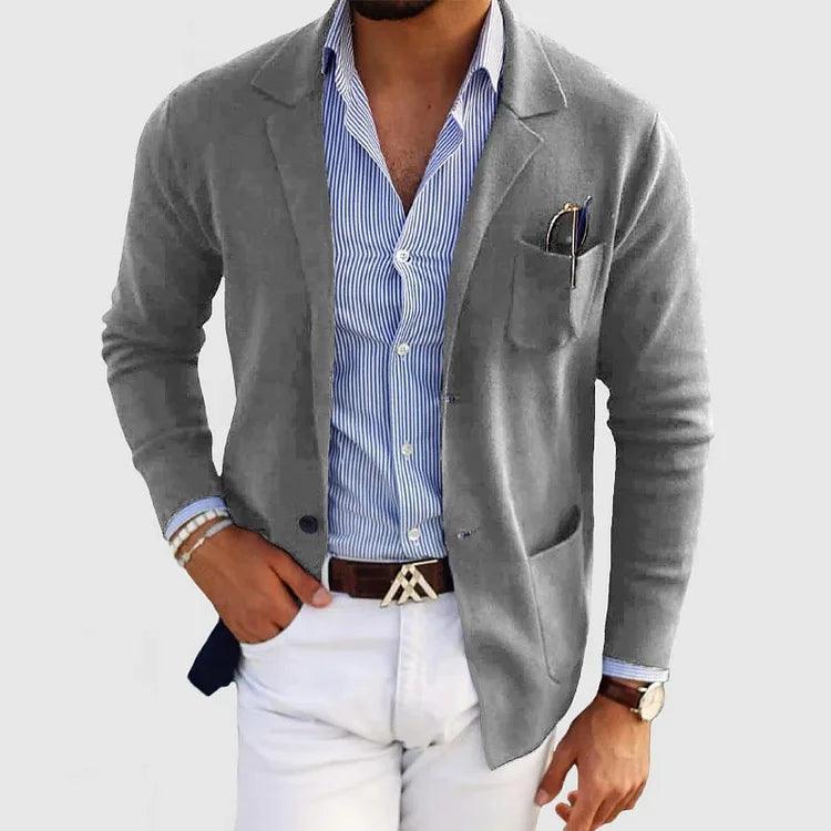 Herren Strickjacke mit Knöpfen - Reverskragen mit Taschen