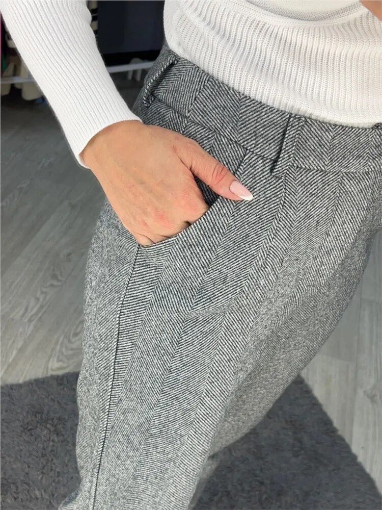 Damen Gekürzte Arbeitshose - Hochtaillierte Knöchelhose