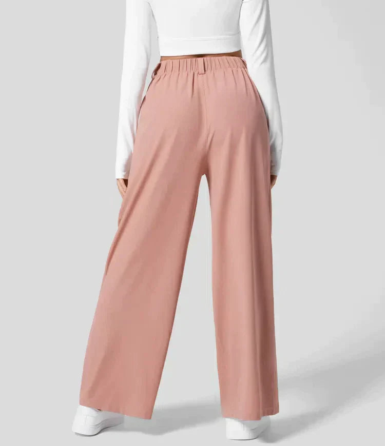 Damen Plissee Arbeitshose - Weites Bein & High-Waisted