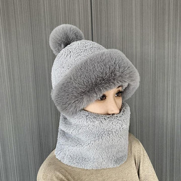 Dam Stickad Vinter Balaklava Mössa - Ansiktsmask & Halsduk