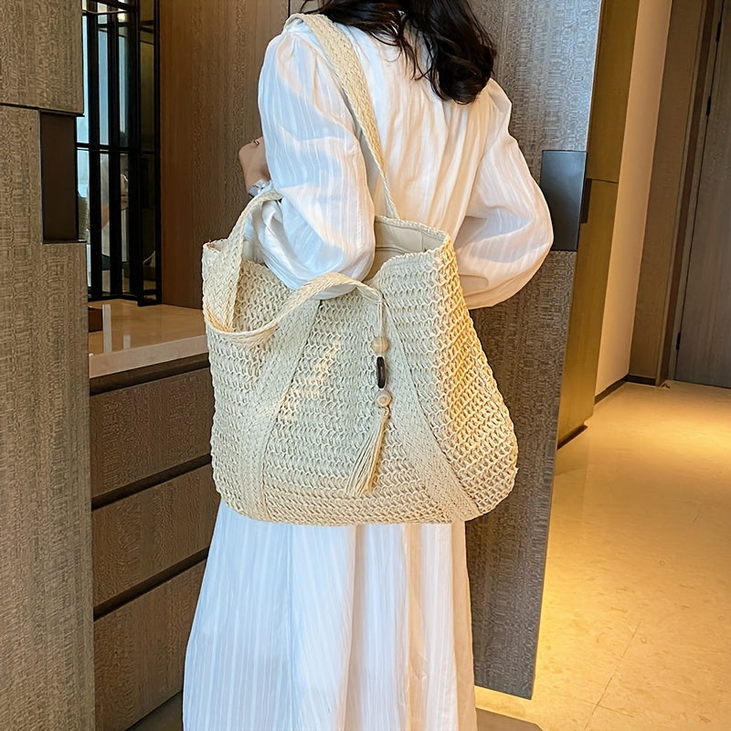 Damen Woven Beach Tote Bag - Stilvoll und geräumig