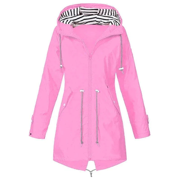 Damen Lange Wasserdichte Jacke - Kapuzen-Outdoorbekleidung