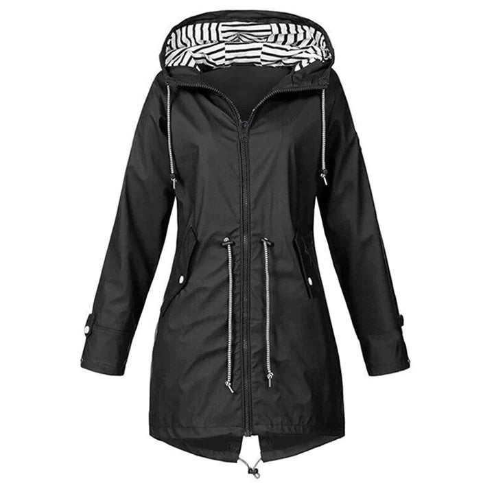 Damen Lange Wasserdichte Jacke - Kapuzen-Outdoorbekleidung