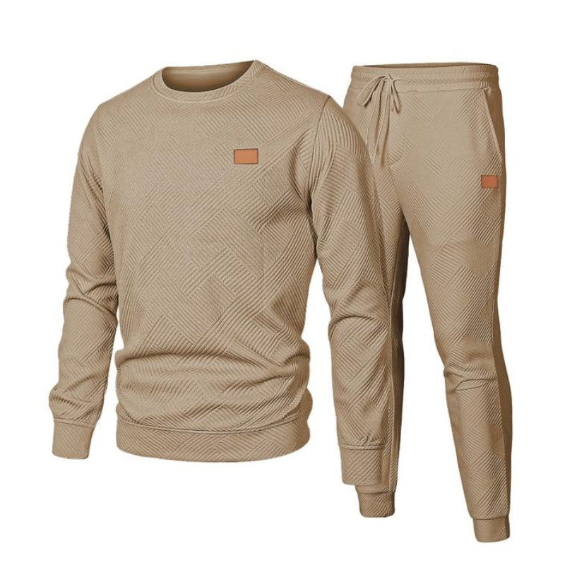 Herren Trainingsanzug-Set - Bündchen-Jogger & Rundhals-Pullover