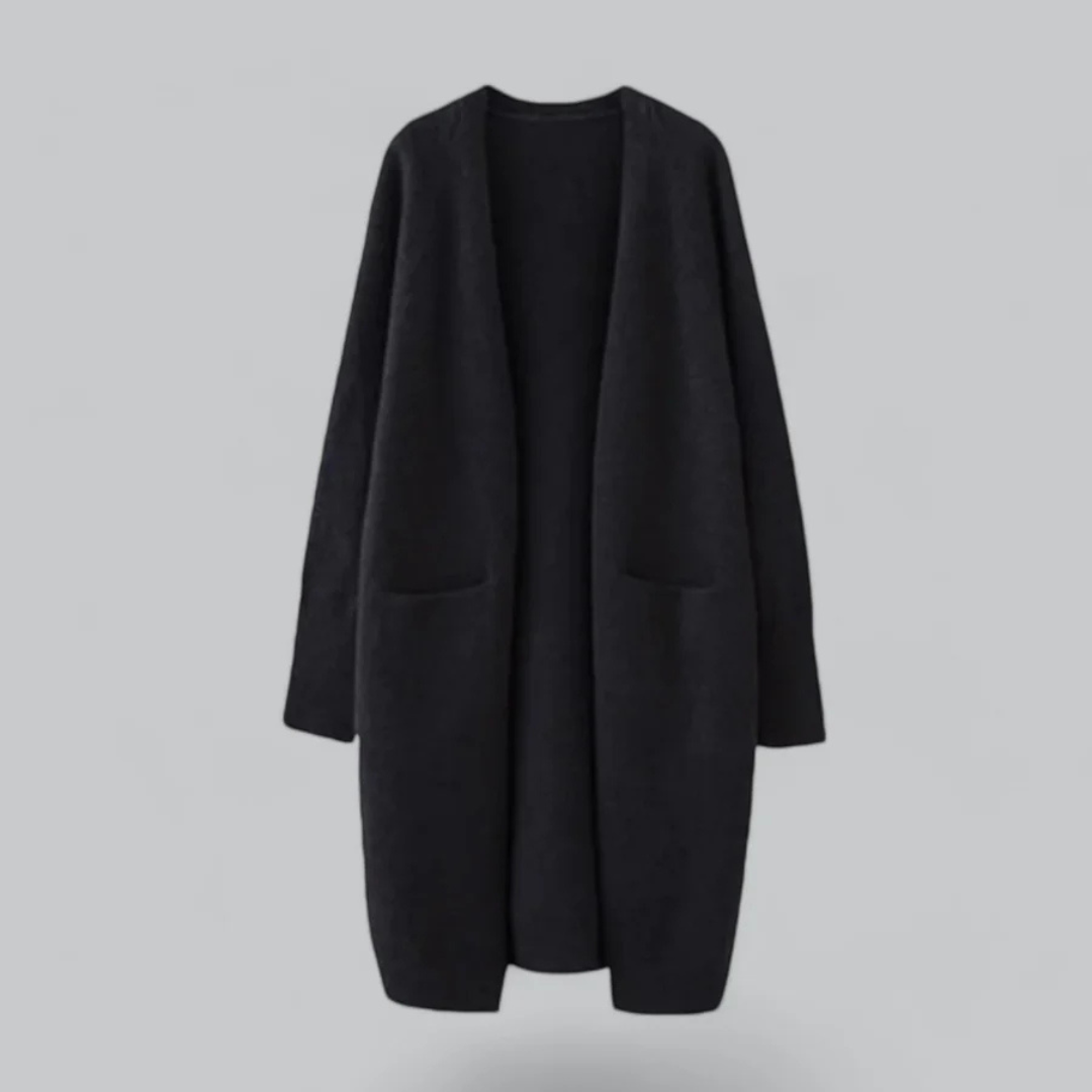 Women's Long Cardigan – Oversized with Patch Pockets