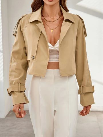 Damen Kurzer Khaki Trenchcoat - Warm und Modisch