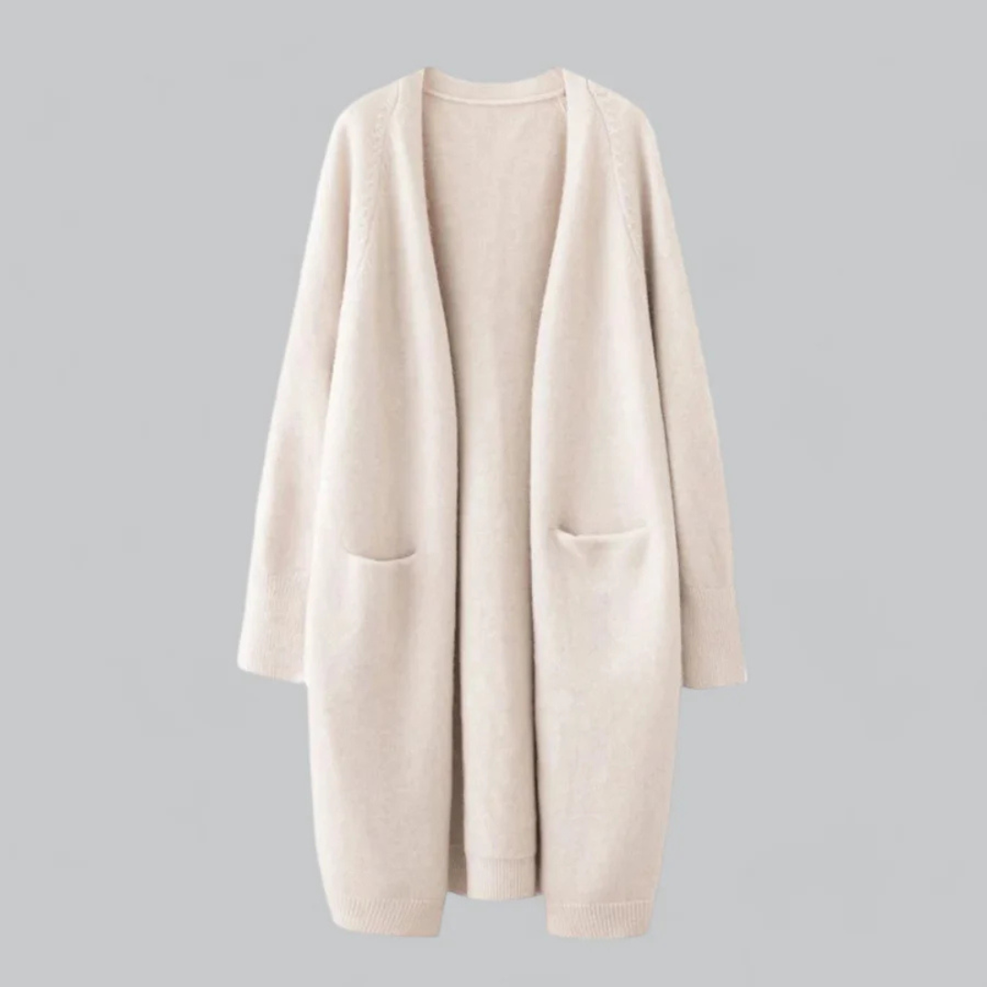 Women's Long Cardigan – Oversized with Patch Pockets