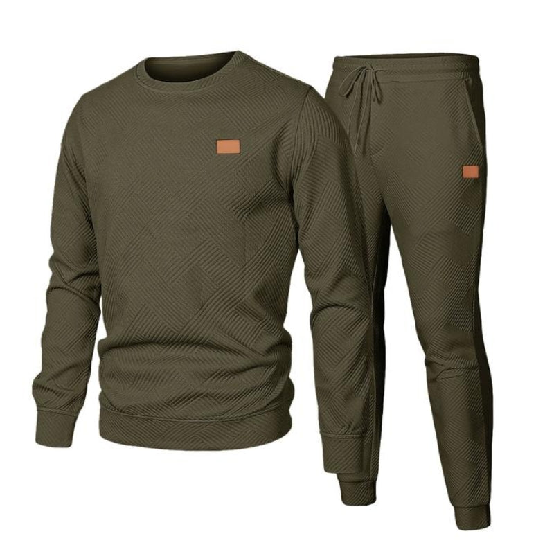 Herren Trainingsanzug-Set - Bündchen-Jogger & Rundhals-Pullover
