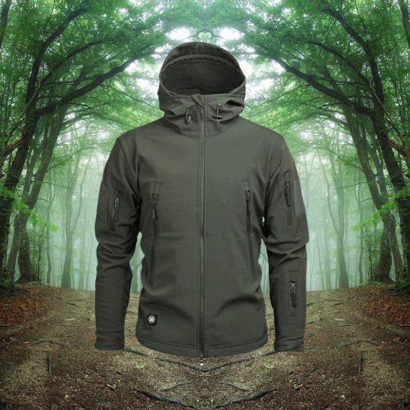 Herr vinter-hoodjacka - multi-ficka-utility-stil