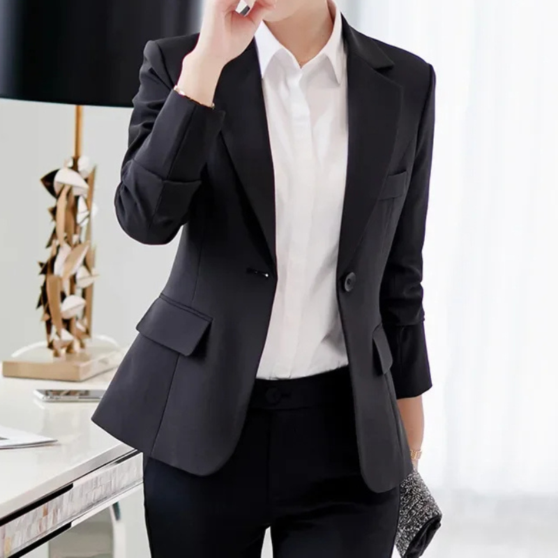 Damen Slim Fit Blazer - Ein-Knopf mit Reverskragen