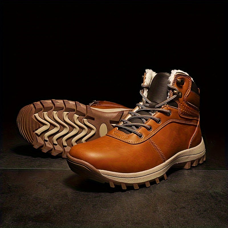 Botines de senderismo de invierno para hombre – Forro térmico con suela exterior antideslizante