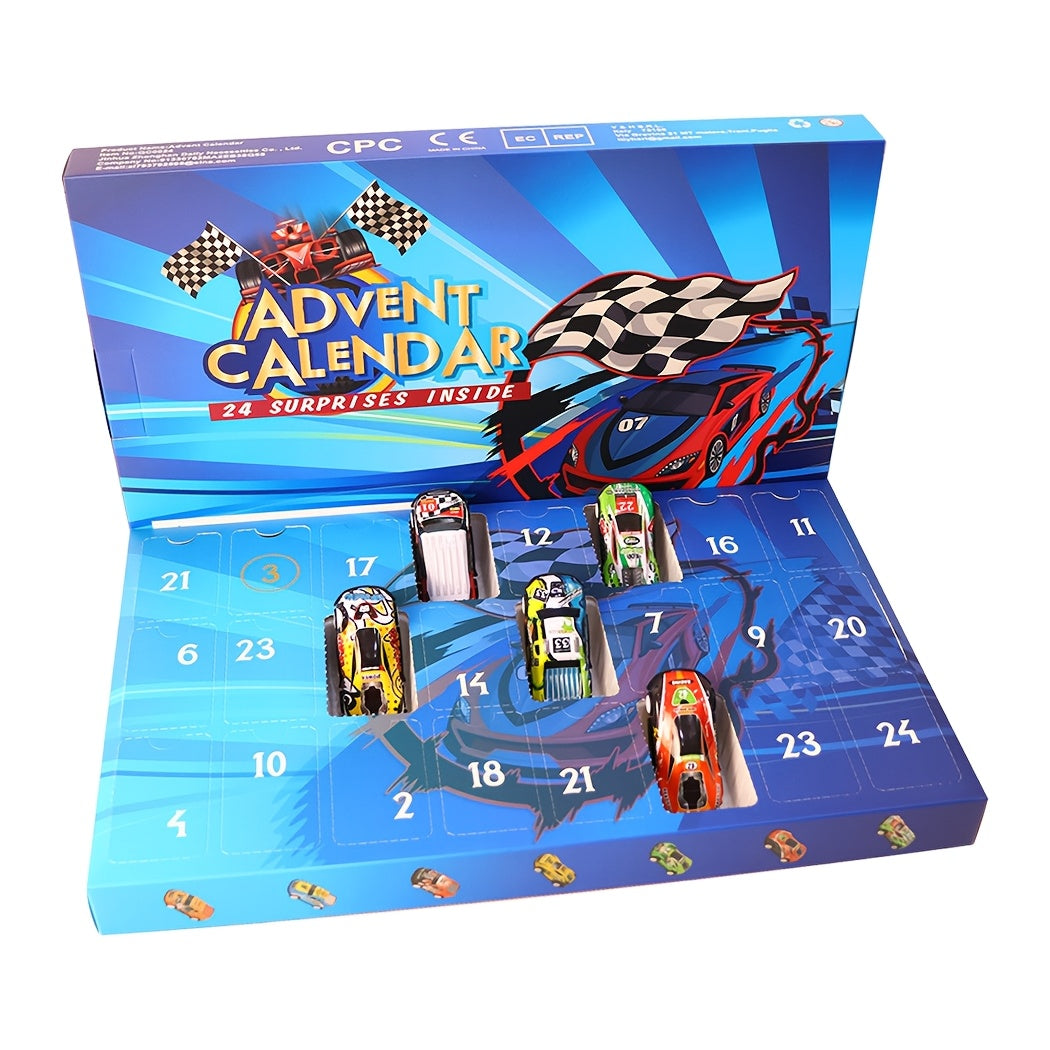 Herren Weihnachts-Rennfahrzeug Spielzeug Set - 24 Mini Autos Adventskalender