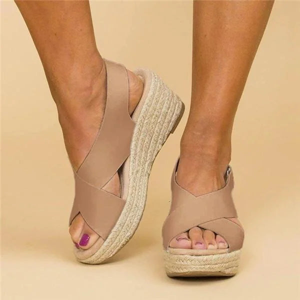 Damen Keilsandalen - Espadrille-Plateau mit Slingback