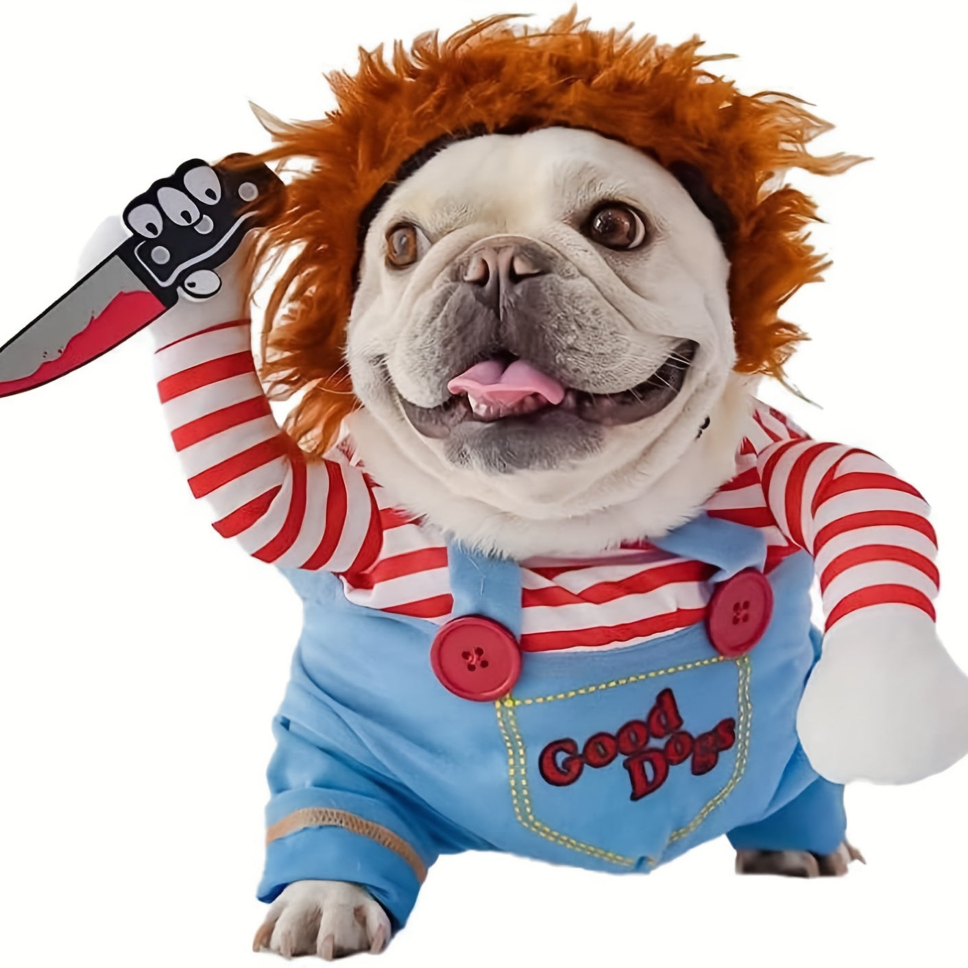 Costume per animali domestici con bambole assassine per cani e gatti - Costume di Halloween che cammina in piedi