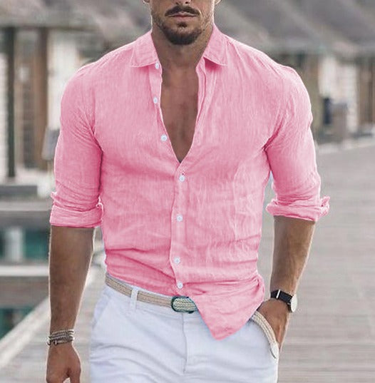 Camicia elegante casual slim business a manica lunga da uomo